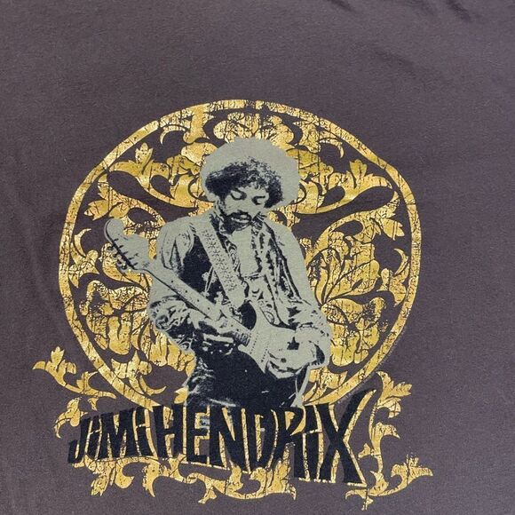 Jimi Hendrix Graphic T-shirt Women Large Brown Short Sleeve Music - Picture 2 of 7